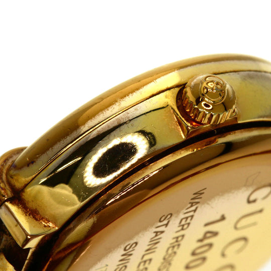 GUCCI Watches Quartz 1400L PGP , PGP gold Round face Brown dial Women Used Authentic