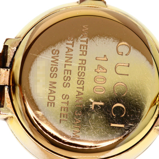 GUCCI Watches Quartz 1400L PGP , PGP gold Round face Brown dial Women Used Authentic