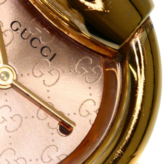 GUCCI Watches Quartz 1400L PGP , PGP gold Round face Brown dial Women Used Authentic