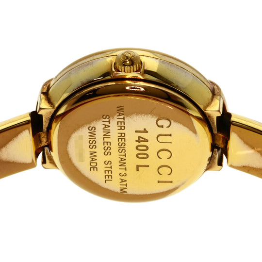 GUCCI Watches Quartz 1400L PGP , PGP gold Round face Brown dial Women Used Authentic