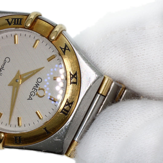 OMEGA Watches Quartz 1372.30 Stainless Steel , SSxK18YG , K18YG Silver Constellation Ivory dial Women Used Authentic