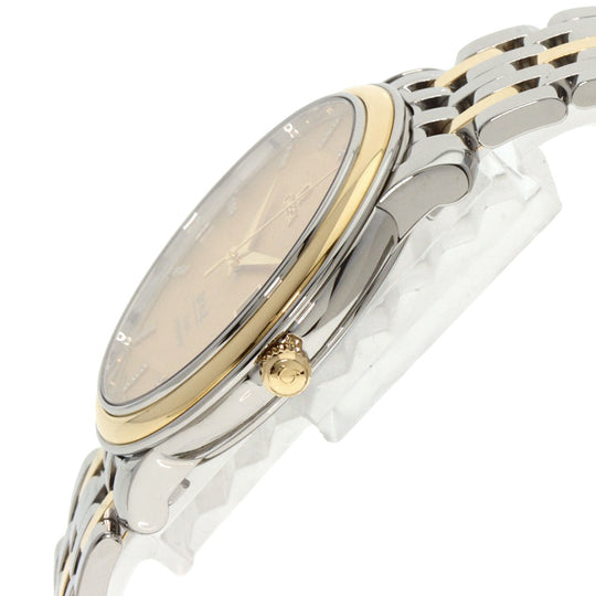 OMEGA Watches Mechanical Automatic 4374.15 Stainless Steel , SSxK18YG gold De Ville Prestige Co-Axial Diamond gold dial mens Used Authentic
