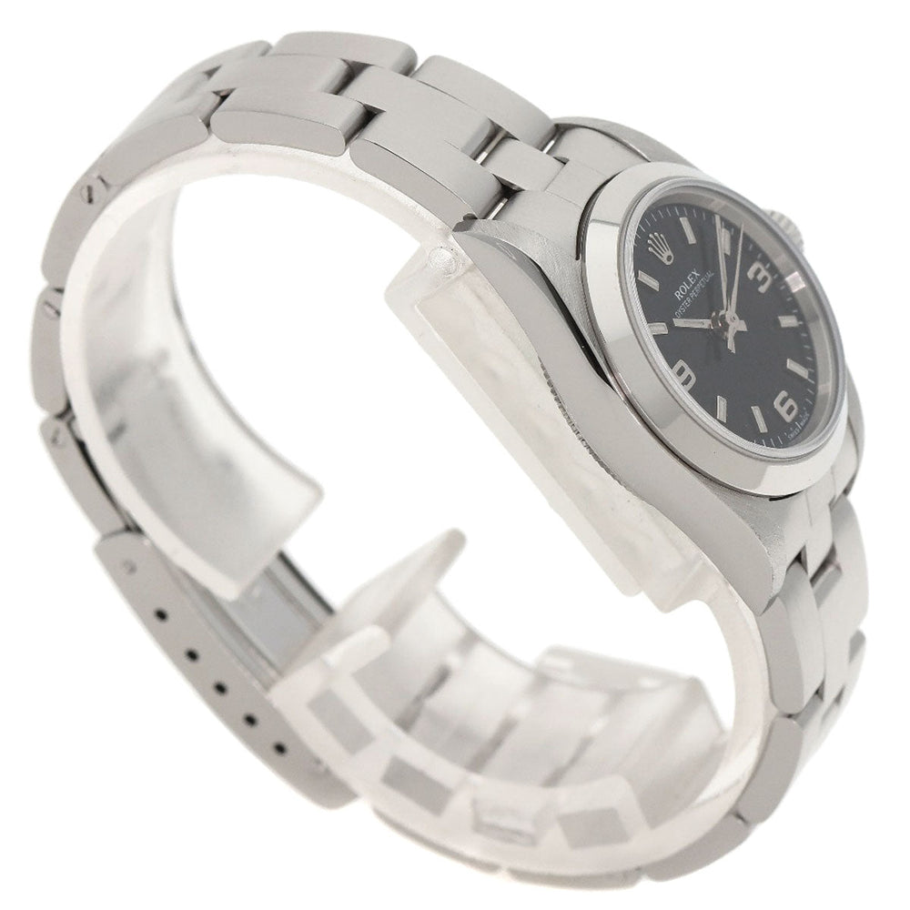 ROLEX Watches Mechanical Automatic 76080 Stainless Steel , Stainless Steel Silver Oyster Perpetual 369 black dial Women Used Authentic