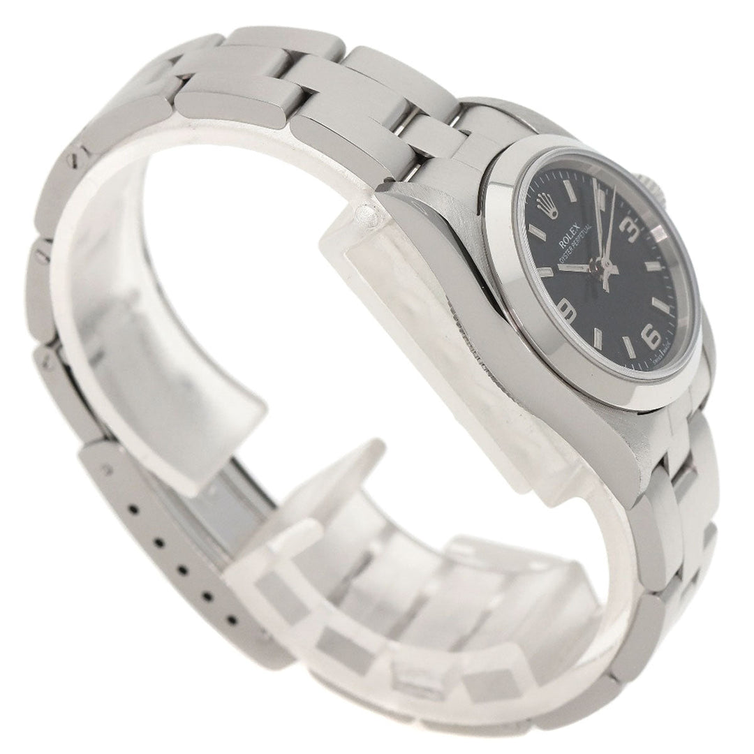 ROLEX Watches Mechanical Automatic 76080 Stainless Steel , Stainless Steel Silver Oyster Perpetual 369 black dial Women Used Authentic