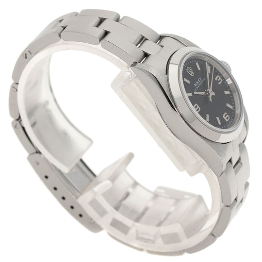 ROLEX Watches Mechanical Automatic 76080 Stainless Steel , Stainless Steel Silver Oyster Perpetual 369 black dial Women Used Authentic