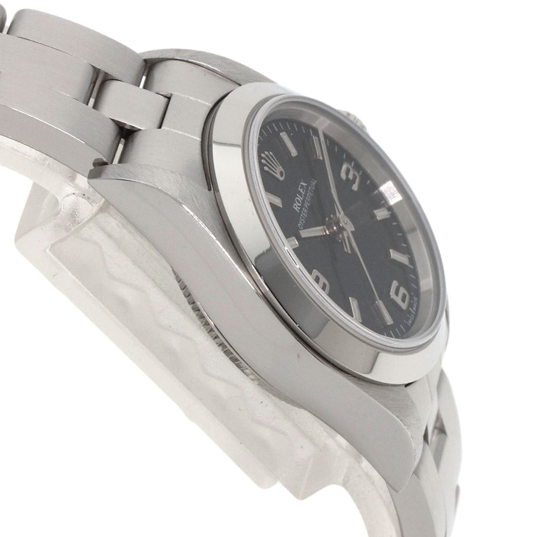 ROLEX Watches Mechanical Automatic 76080 Stainless Steel , Stainless Steel Silver Oyster Perpetual 369 black dial Women Used Authentic