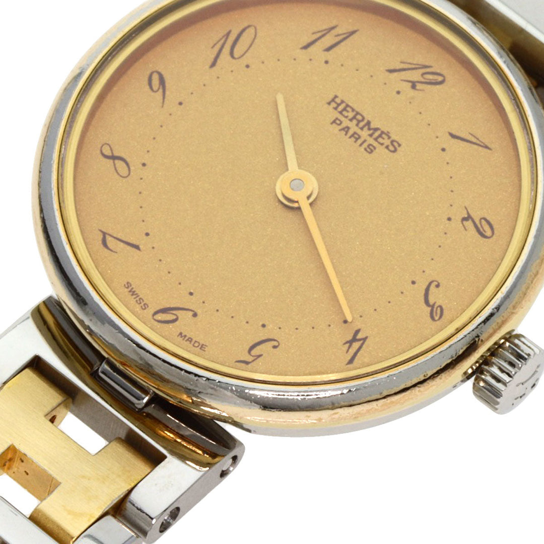 HERMES Watches Quartz Stainless Steel , SSxGP Silver Arceau gold dial Women Used Authentic