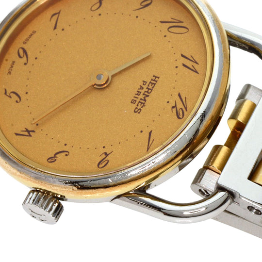 HERMES Watches Quartz Stainless Steel , SSxGP Silver Arceau gold dial Women Used Authentic