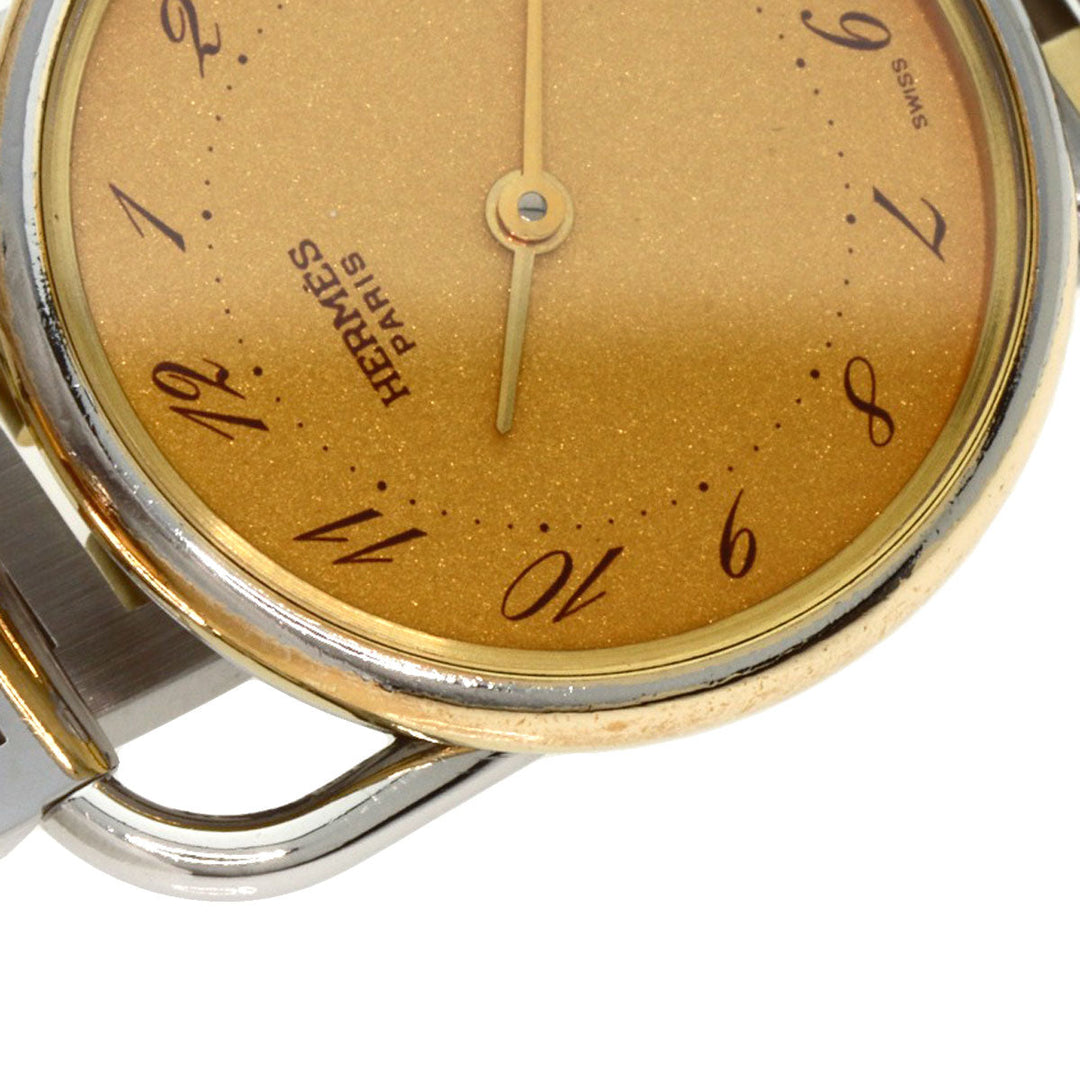 HERMES Watches Quartz Stainless Steel , SSxGP Silver Arceau gold dial Women Used Authentic