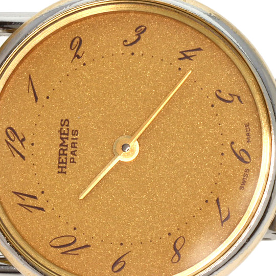 HERMES Watches Quartz Stainless Steel , SSxGP Silver Arceau gold dial Women Used Authentic