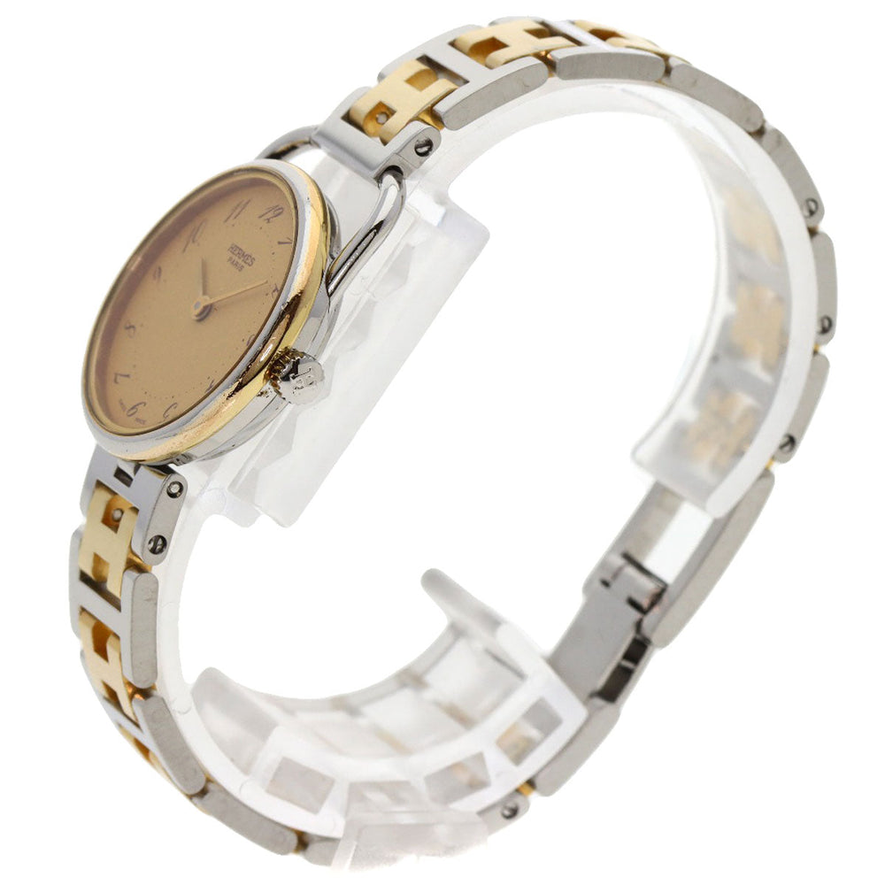 HERMES Watches Quartz Stainless Steel , SSxGP Silver Arceau gold dial Women Used Authentic