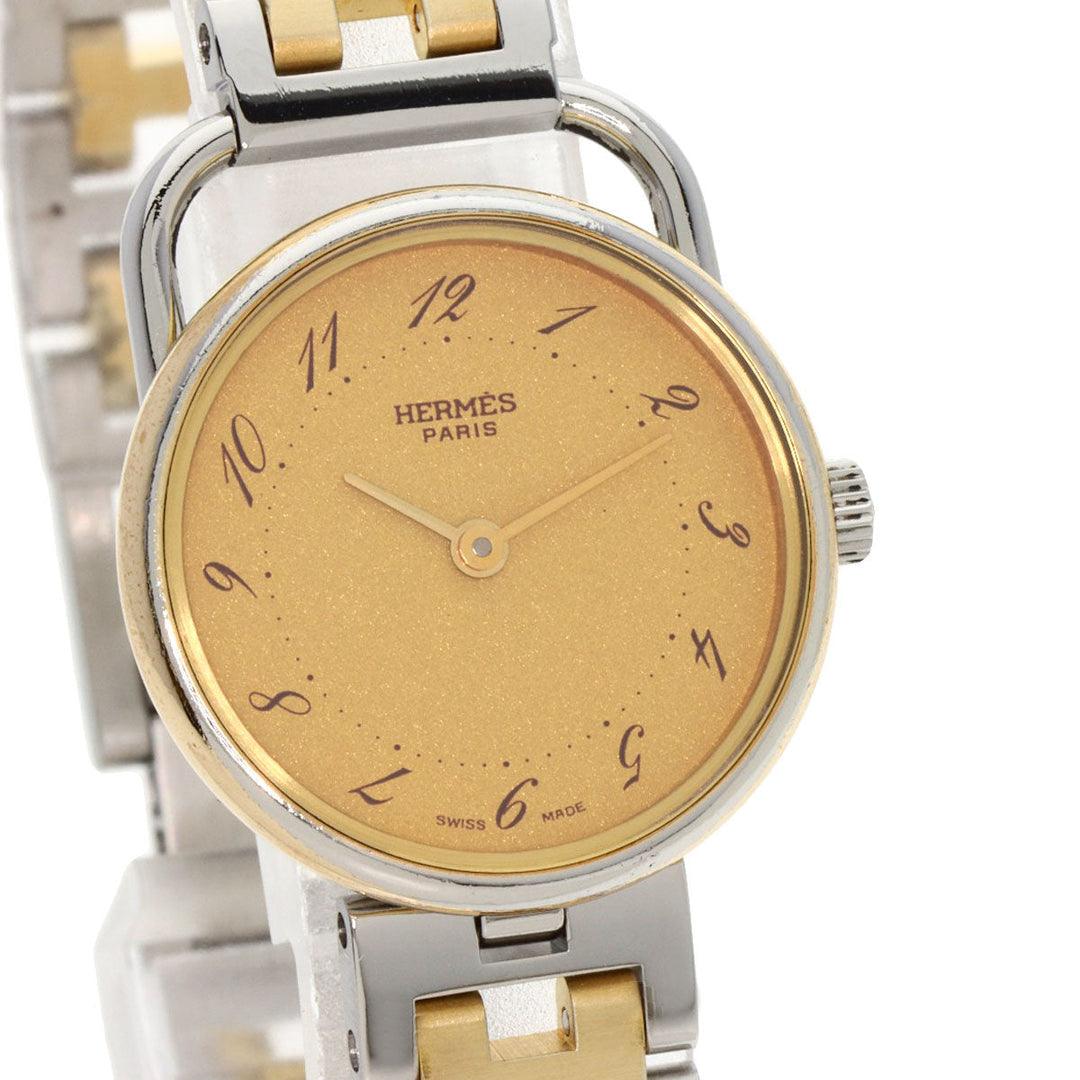 HERMES Watches Quartz Stainless Steel , SSxGP Silver Arceau gold dial Women Used Authentic