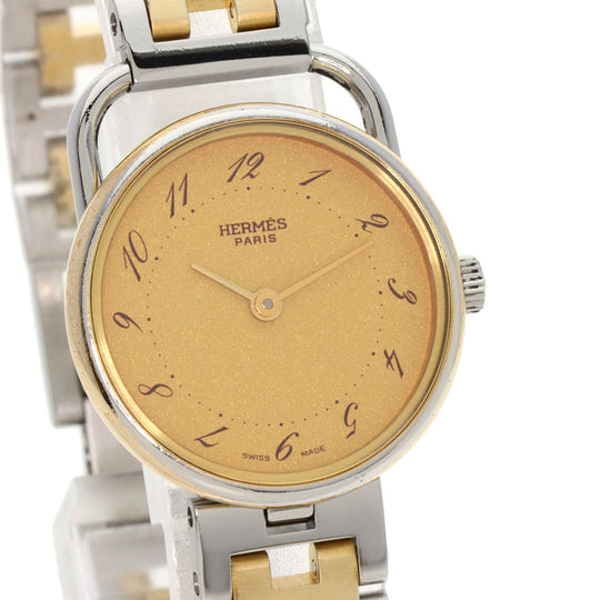 HERMES Watches Quartz Stainless Steel , SSxGP Silver Arceau gold dial Women Used Authentic
