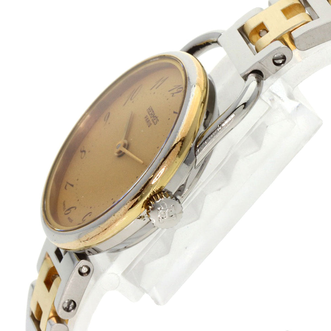 HERMES Watches Quartz Stainless Steel , SSxGP Silver Arceau gold dial Women Used Authentic