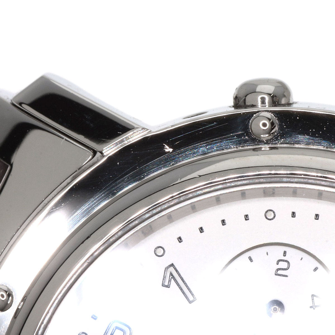 HERMES Watches Quartz CL1.910 Stainless Steel , Stainless Steel Silver Clipper Chronograph white dial mens Used Authentic