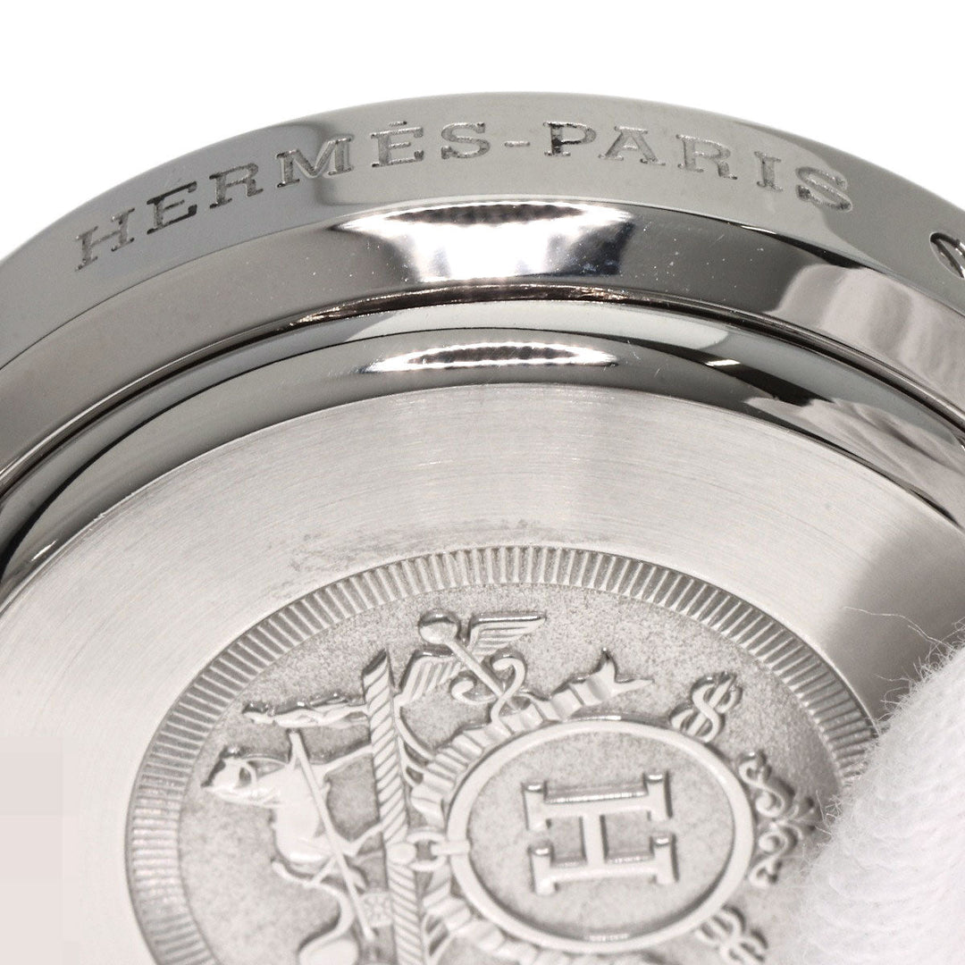 HERMES Watches Quartz CL1.910 Stainless Steel , Stainless Steel Silver Clipper Chronograph white dial mens Used Authentic