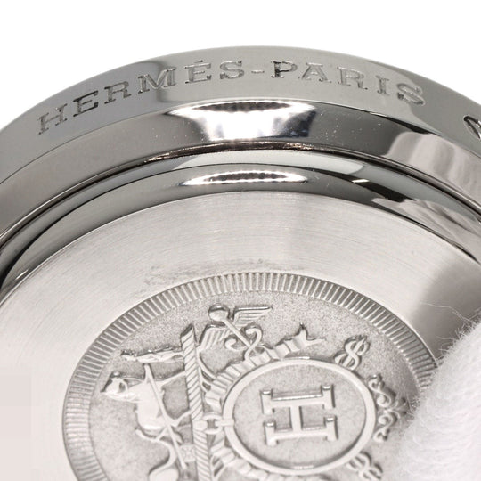 HERMES Watches Quartz CL1.910 Stainless Steel , Stainless Steel Silver Clipper Chronograph white dial mens Used Authentic