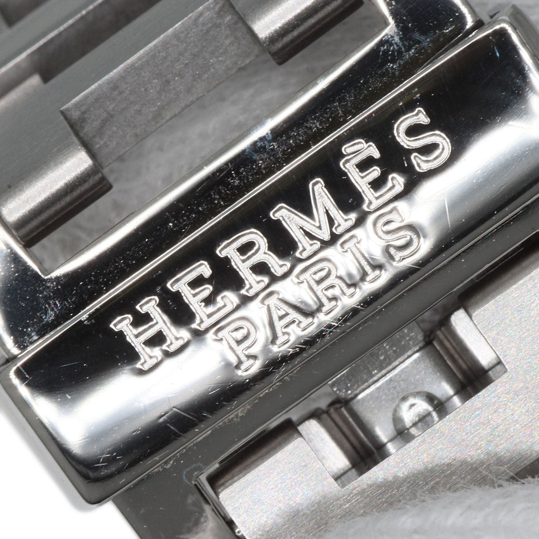 HERMES Watches Quartz CL1.910 Stainless Steel , Stainless Steel Silver Clipper Chronograph white dial mens Used Authentic