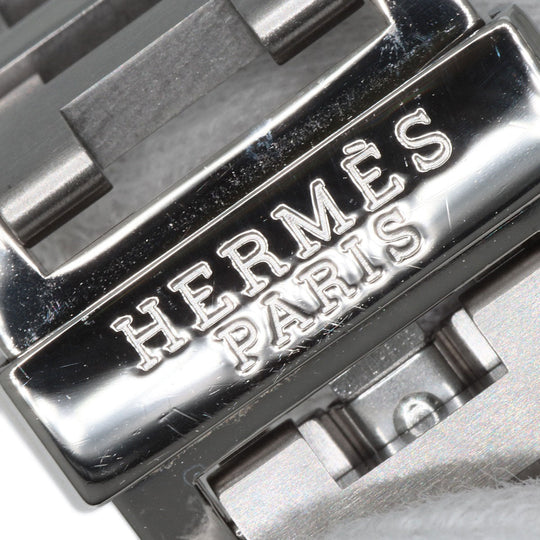HERMES Watches Quartz CL1.910 Stainless Steel , Stainless Steel Silver Clipper Chronograph white dial mens Used Authentic