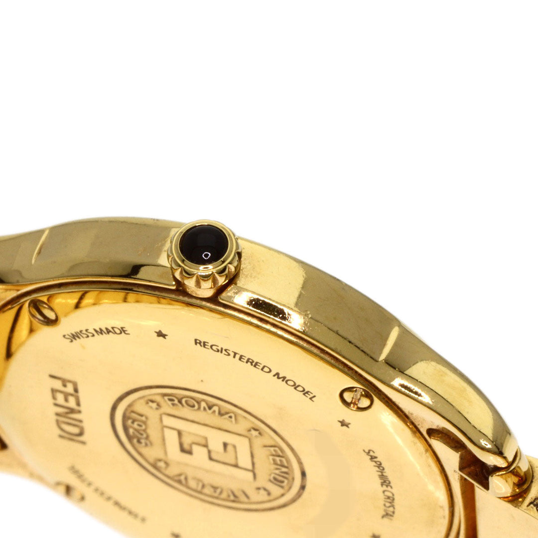 FENDI Watches Quartz 25000L Gold Plated , Gold Plated gold Round face white dial Women Used Authentic