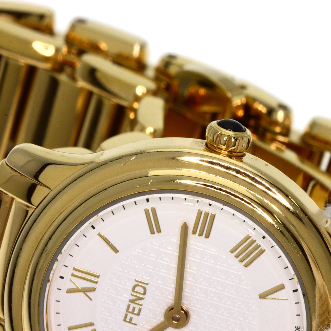 FENDI Watches Quartz 25000L Gold Plated , Gold Plated gold Round face white dial Women Used Authentic