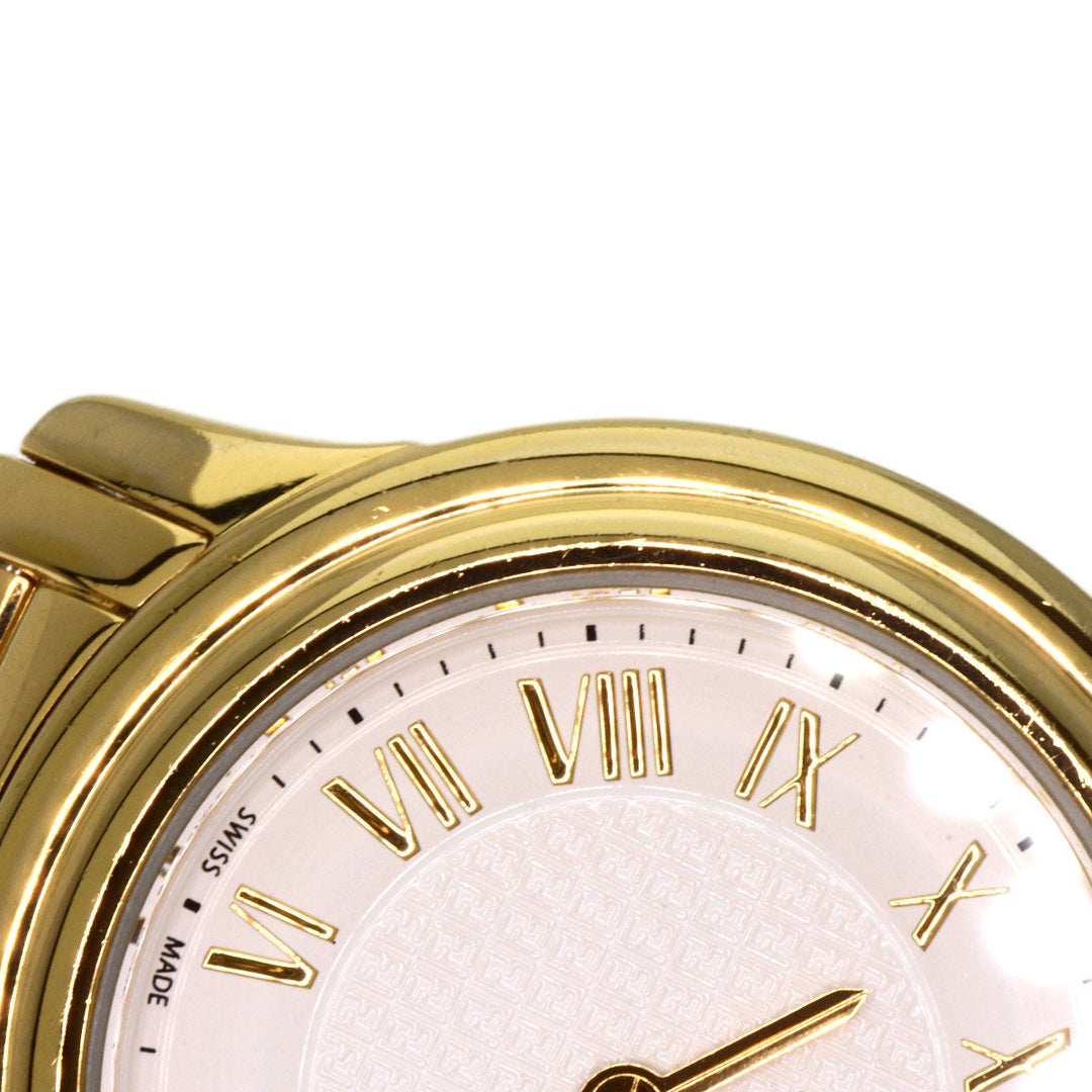 FENDI Watches Quartz 25000L Gold Plated , Gold Plated gold Round face white dial Women Used Authentic