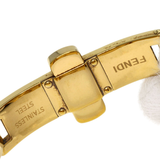 FENDI Watches Quartz 25000L Gold Plated , Gold Plated gold Round face white dial Women Used Authentic