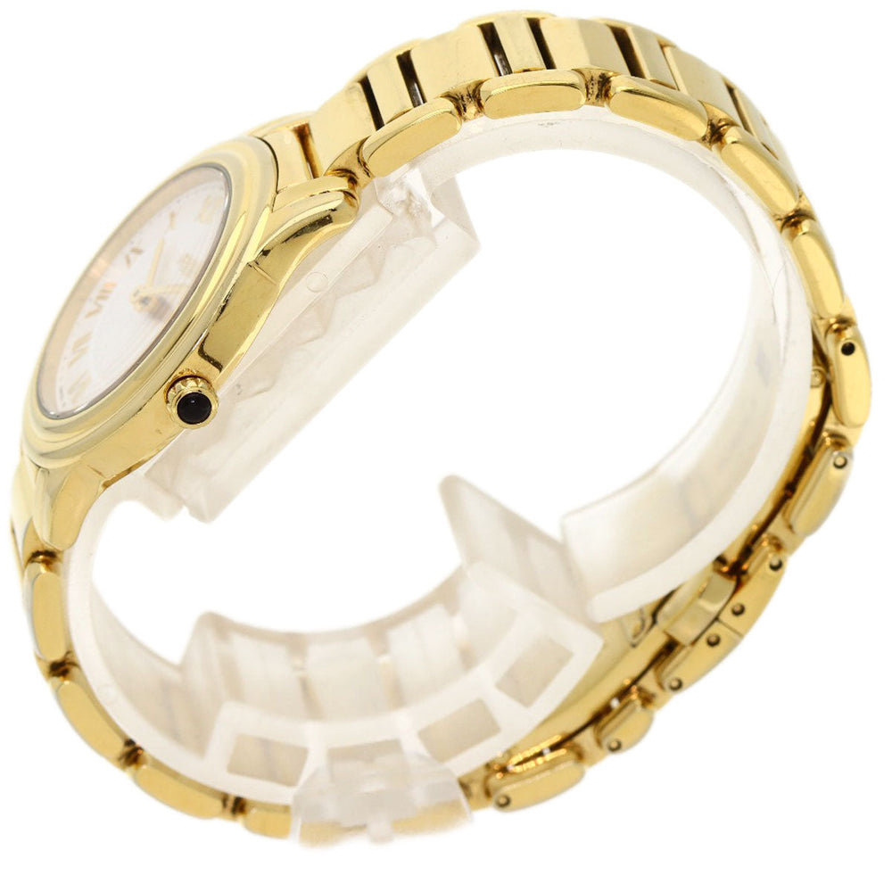 FENDI Watches Quartz 25000L Gold Plated , Gold Plated gold Round face white dial Women Used Authentic