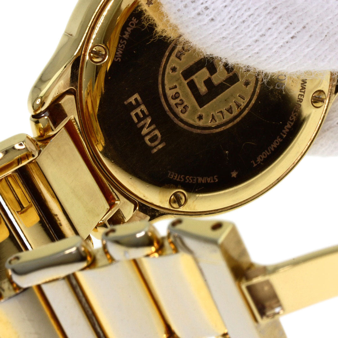 FENDI Watches Quartz 25000L Gold Plated , Gold Plated gold Round face white dial Women Used Authentic