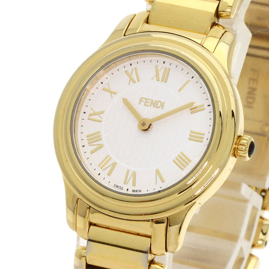 FENDI Watches Quartz 25000L Gold Plated , Gold Plated gold Round face white dial Women Used Authentic