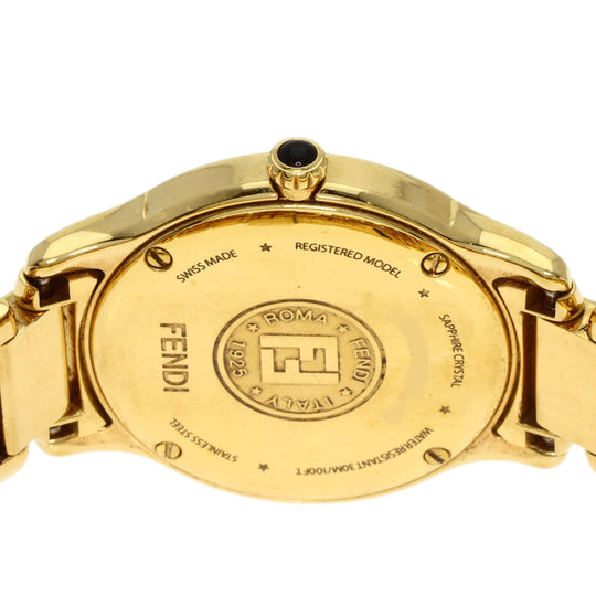 FENDI Watches Quartz 25000L Gold Plated , Gold Plated gold Round face white dial Women Used Authentic