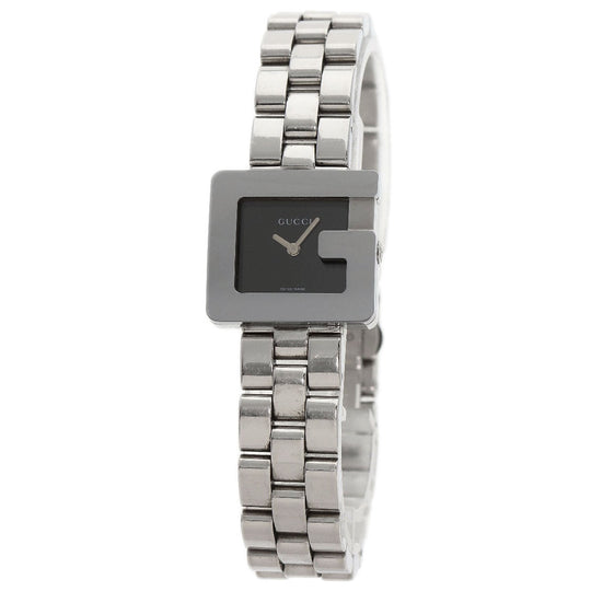 GUCCI Watches Quartz 3600L Stainless Steel , Stainless Steel Silver G logo black dial Women Used Authentic