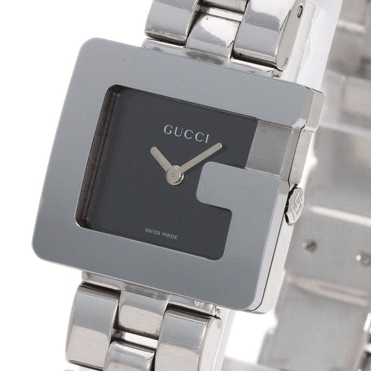 GUCCI Watches Quartz 3600L Stainless Steel , Stainless Steel Silver G logo black dial Women Used Authentic