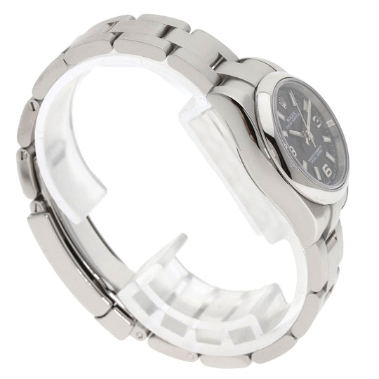ROLEX Watches Mechanical Automatic 176200 Stainless Steel , Stainless Steel Silver Oyster perpetual black dial Women Used Authentic