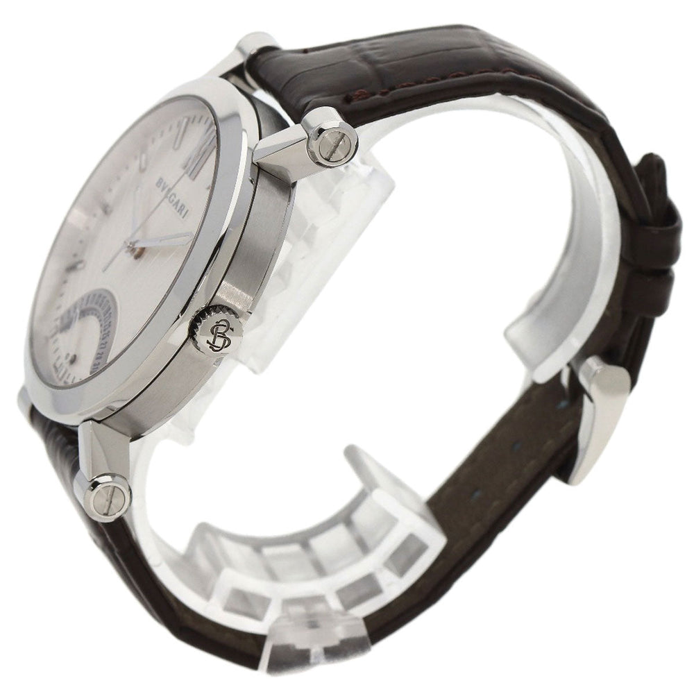BVLGARI Watches Mechanical Automatic SB42SDR Stainless Steel, Leather Silver Sotirio Retrograde 125th Anniversary Model white dial mens Used Authentic