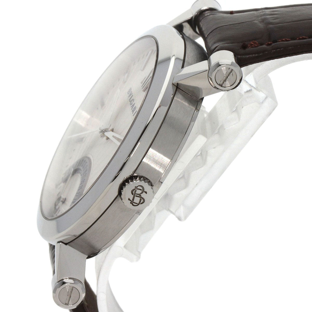 BVLGARI Watches Mechanical Automatic SB42SDR Stainless Steel, Leather Silver Sotirio Retrograde 125th Anniversary Model white dial mens Used Authentic