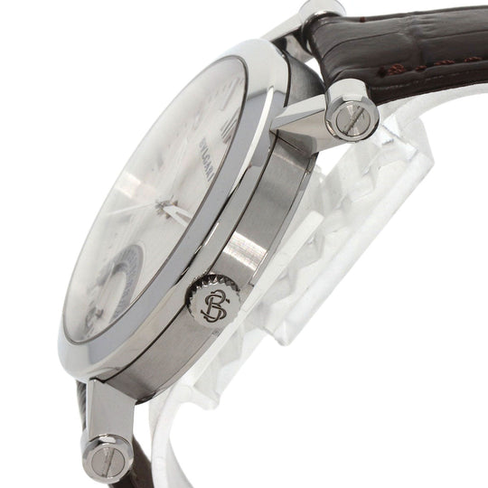 BVLGARI Watches Mechanical Automatic SB42SDR Stainless Steel, Leather Silver Sotirio Retrograde 125th Anniversary Model white dial mens Used Authentic