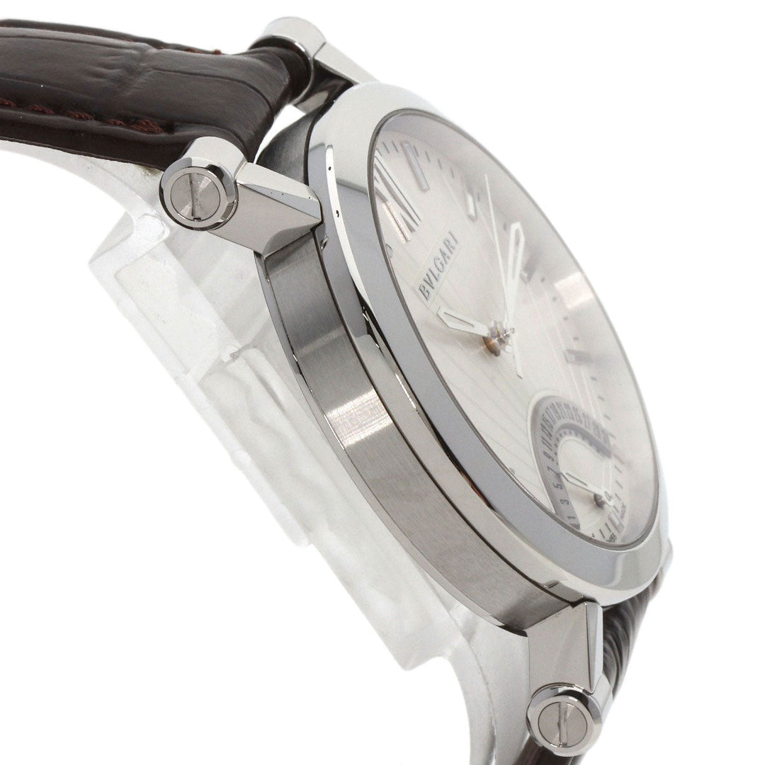 BVLGARI Watches Mechanical Automatic SB42SDR Stainless Steel, Leather Silver Sotirio Retrograde 125th Anniversary Model white dial mens Used Authentic