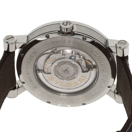 BVLGARI Watches Mechanical Automatic SB42SDR Stainless Steel, Leather Silver Sotirio Retrograde 125th Anniversary Model white dial mens Used Authentic