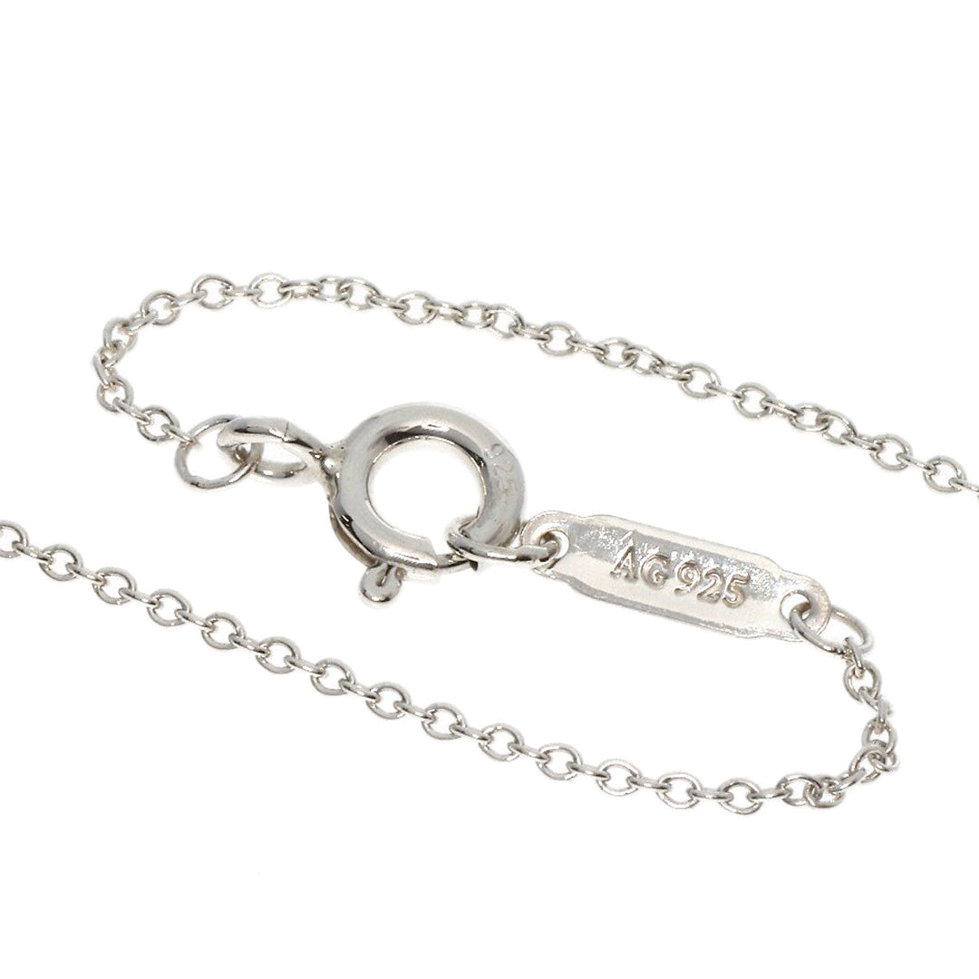TIFFANY&Co. Necklace SV Silver Double Heart Tag Mini Enamel Women Used Authentic
