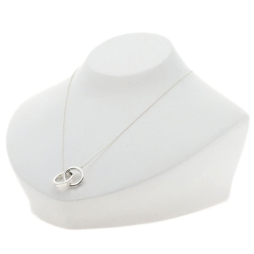 TIFFANY&Co. Necklace SV Silver Interlocking Women Used Authentic