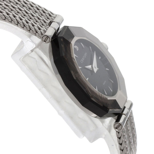 CENTURY Watches Quartz Stainless Steel , Stainless Steel Silver Time Gem 1P Diamond black dial Women Used Authentic