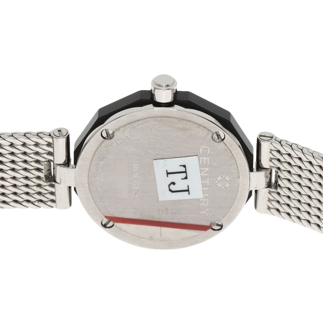 CENTURY Watches Quartz Stainless Steel , Stainless Steel Silver Time Gem 1P Diamond black dial Women Used Authentic