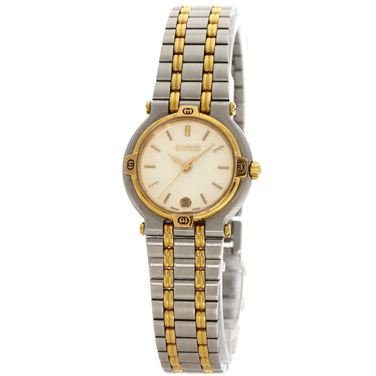 GUCCI Watches Quartz 9000L Stainless Steel , SSxGP , Gold Plated gold Round face Ivory dial Women Used Authentic
