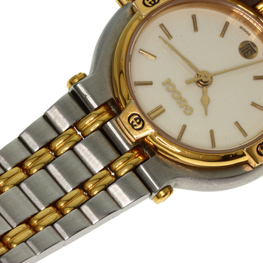 GUCCI Watches Quartz 9000L Stainless Steel , SSxGP , Gold Plated gold Round face Ivory dial Women Used Authentic