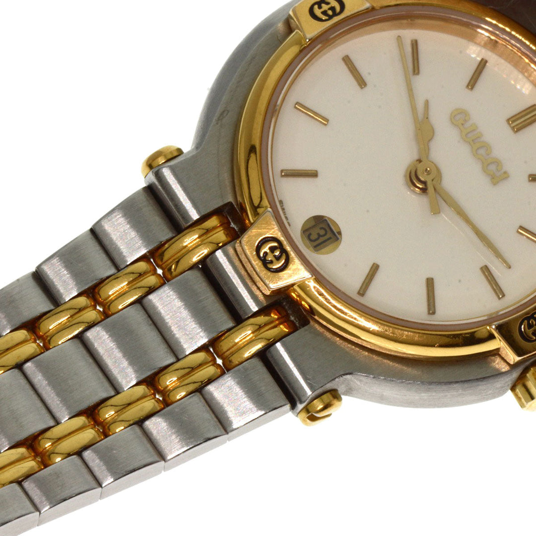 GUCCI Watches Quartz 9000L Stainless Steel , SSxGP , Gold Plated gold Round face Ivory dial Women Used Authentic