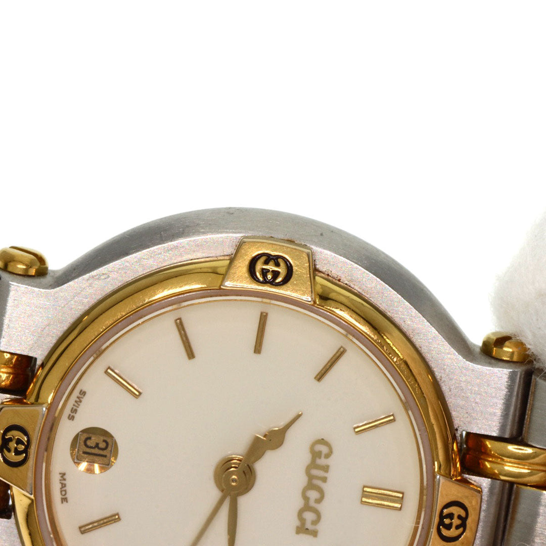 GUCCI Watches Quartz 9000L Stainless Steel , SSxGP , Gold Plated gold Round face Ivory dial Women Used Authentic
