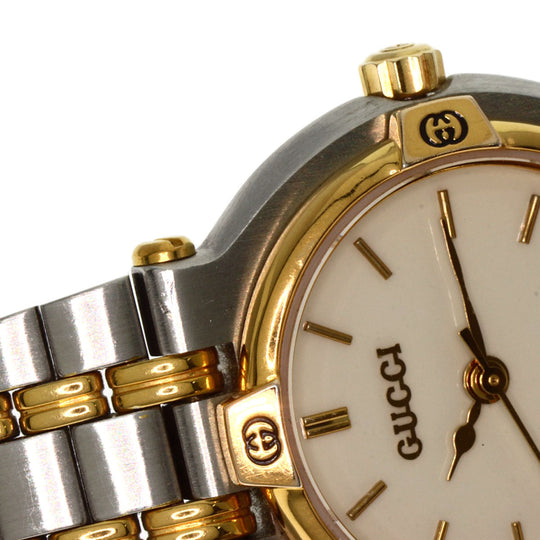 GUCCI Watches Quartz 9000L Stainless Steel , SSxGP , Gold Plated gold Round face Ivory dial Women Used Authentic