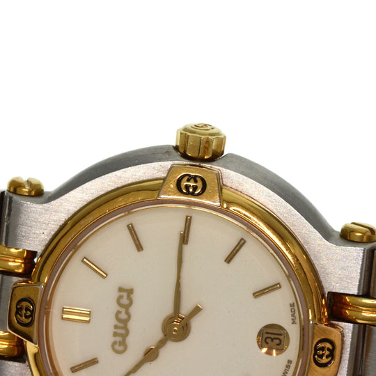 GUCCI Watches Quartz 9000L Stainless Steel , SSxGP , Gold Plated gold Round face Ivory dial Women Used Authentic