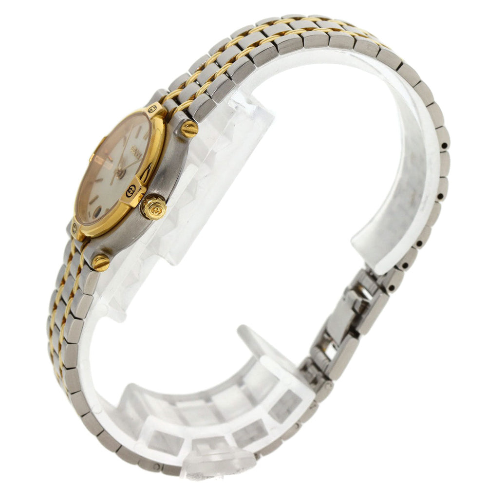 GUCCI Watches Quartz 9000L Stainless Steel , SSxGP , Gold Plated gold Round face Ivory dial Women Used Authentic
